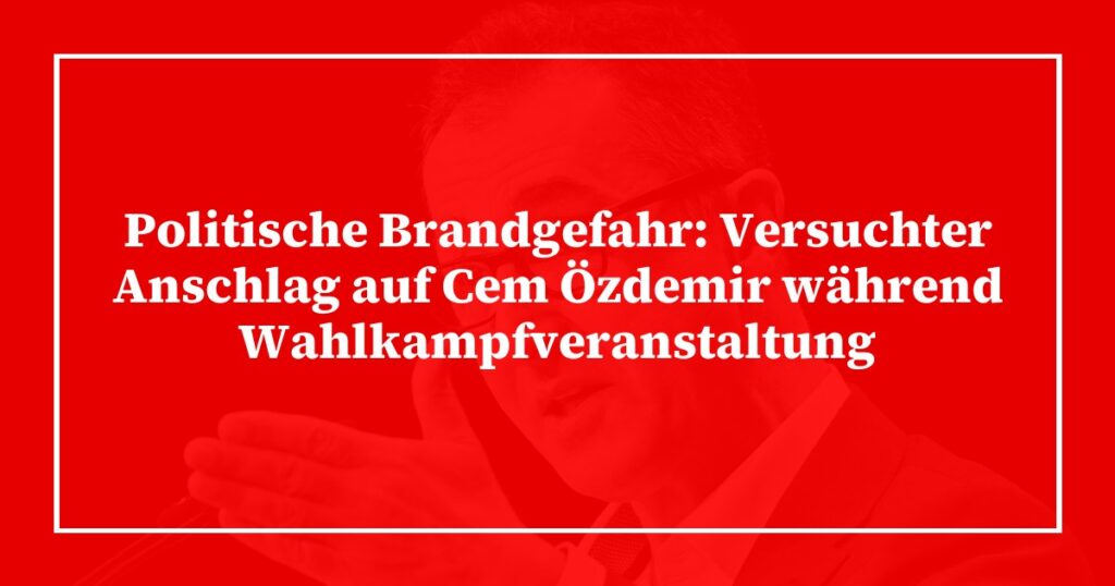 Politische Brandgefahr: Versuchter Anschlag auf Cem Özdemir während Wahlkampfveranstaltung