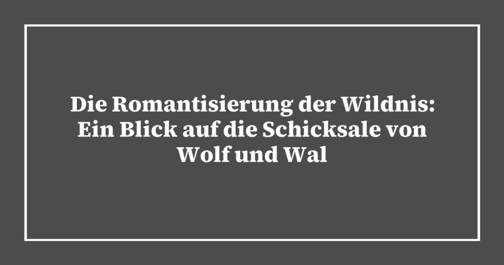 Die Romantisierung der Wildnis: Ein Blick auf die Schicksale von Wolf und Wal