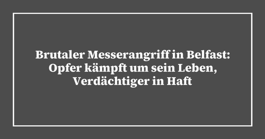 Brutaler Messerangriff in Belfast: Opfer kämpft um sein Leben, Verdächtiger in Haft