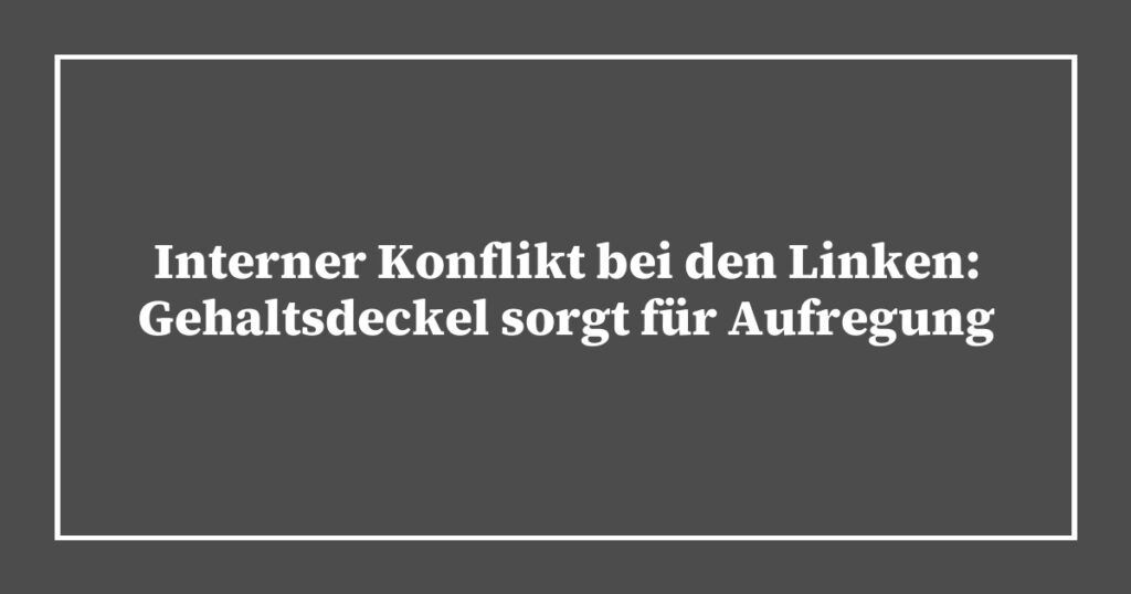 Interner Konflikt bei den Linken: Gehaltsdeckel sorgt für Aufregung