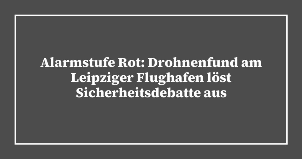 Alarmstufe Rot: Drohnenfund am Leipziger Flughafen löst Sicherheitsdebatte aus