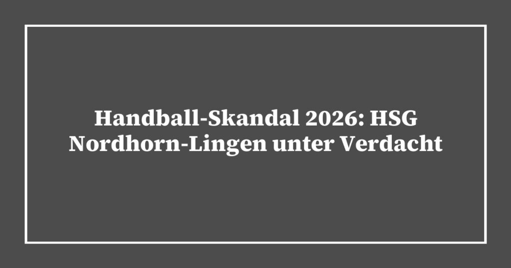 Handball-Skandal 2026: HSG Nordhorn-Lingen unter Verdacht