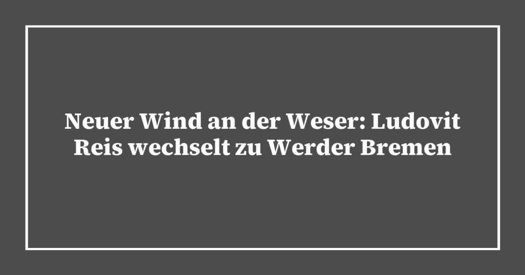 Neuer Wind an der Weser: Ludovit Reis wechselt zu Werder Bremen